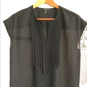 J. Crew Grosgrain ribbon v neck top short sleeves NWOT